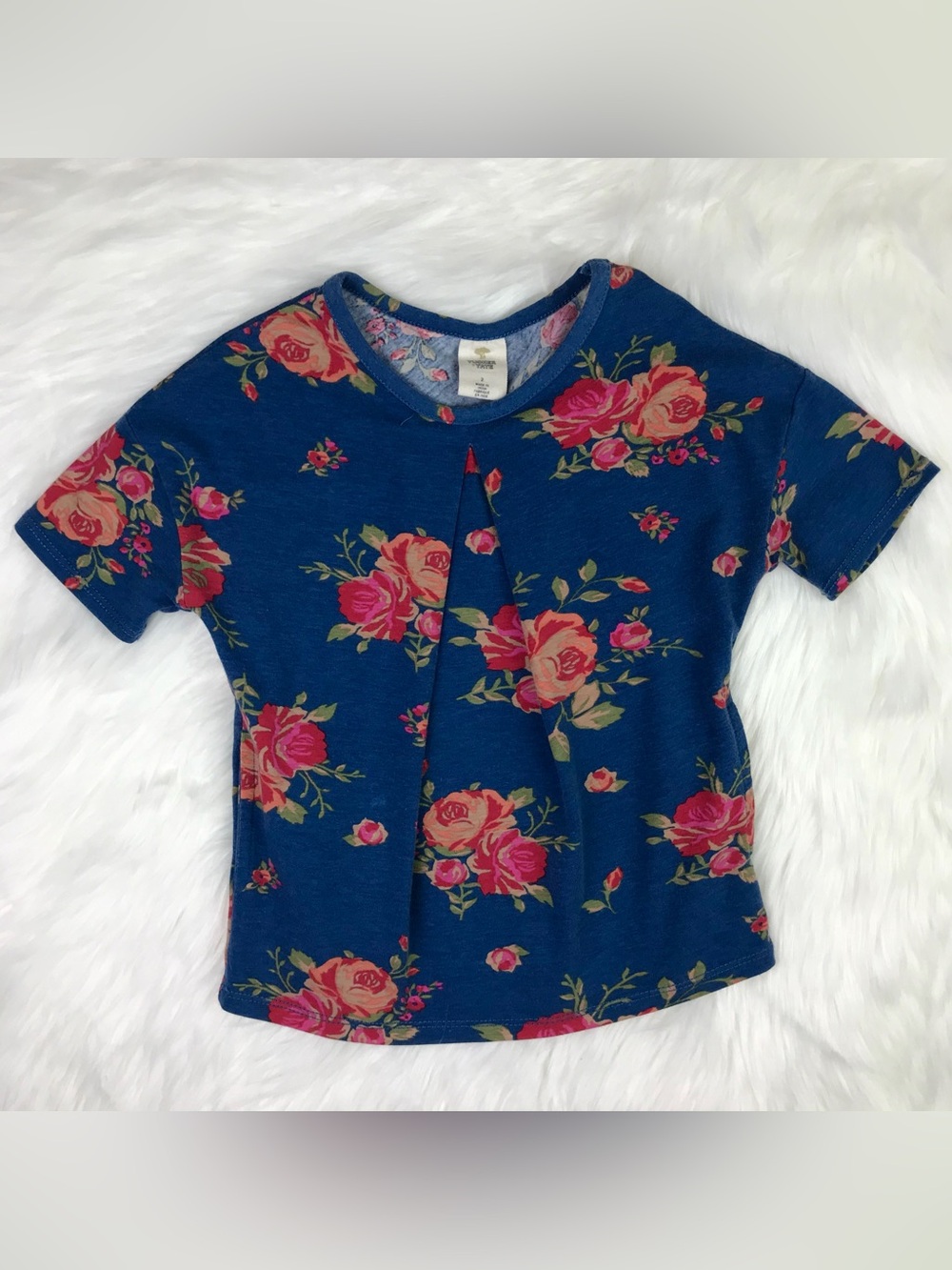 Tucker & Tate Toddler Girls Floral Printed Short Sleeve Blouse Top 2Y